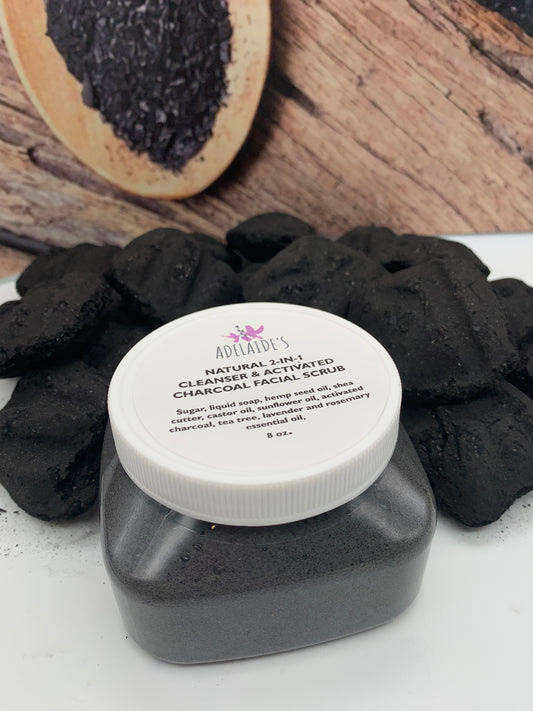 Natural 2 in 1 Cleanser & Activated Charcoal Facial Scrub